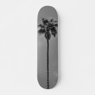 Skateboard Planche à roulettes Palmier Noir et Blanc