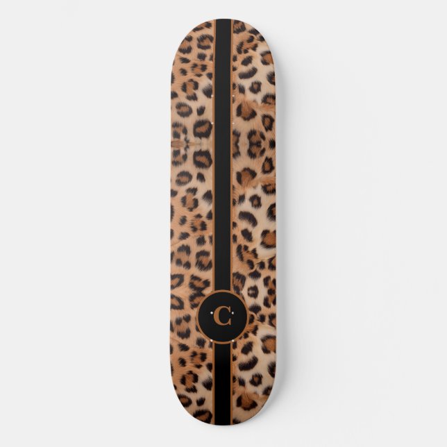 Skateboard Planche à roulettes personnalisée Léopard Féroce e (Recto)