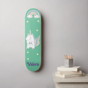 Skateboard Planche à roulettes personnalisée Licorne Arc-en-c