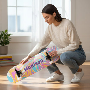 Skateboard Planche à roulettes personnalisée Marbre Tourbillo