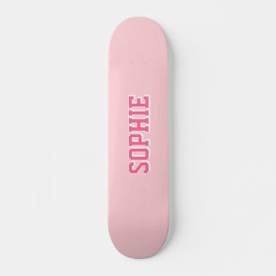 Skateboard Planche à roulettes personnalisée rose Varsity fil