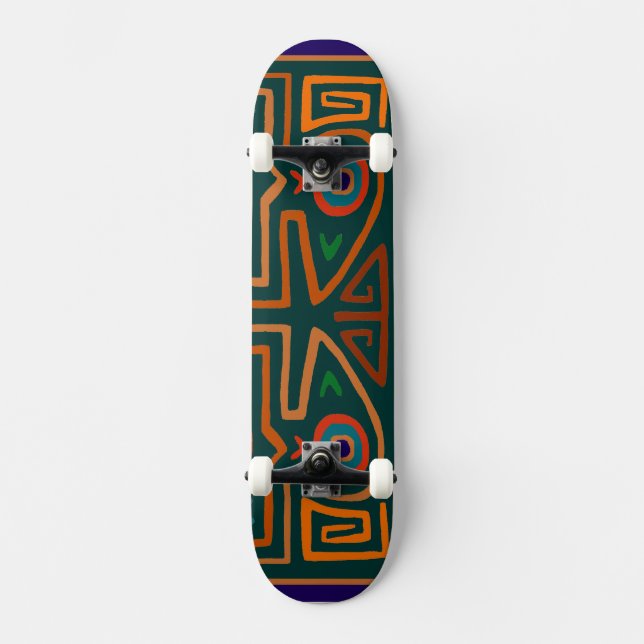 Skateboard Planche à roulettes péruvienne Inca Tribal Bird Sp (Recto)