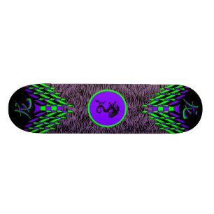 Skateboard Planche à roulettes pourpre de dragon de tigre