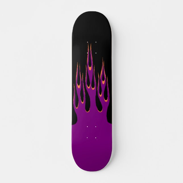 Skateboard Planche à roulettes pourpre de flamme (Devant)