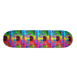 Skateboard planche à roulettes psychédélique hippie de