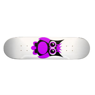 Skateboard Planche à roulettes punk pourpre de hibou