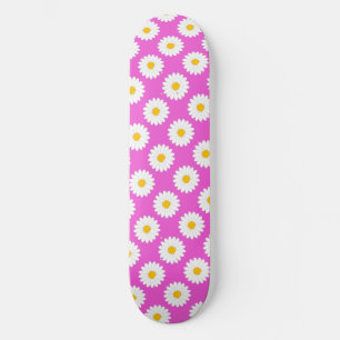 Skateboard Planche à roulettes rose à motif de fleur de margu
