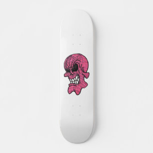 Skateboard Planche à roulettes rose de crâne