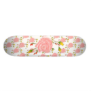 Skateboard Planche à roulettes rose de fleur