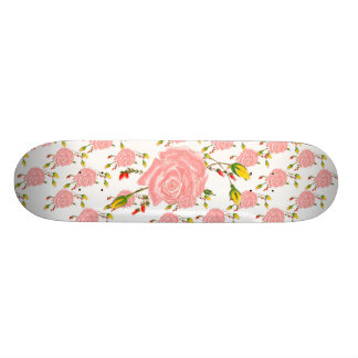 Skateboard Planche à roulettes rose de fleur