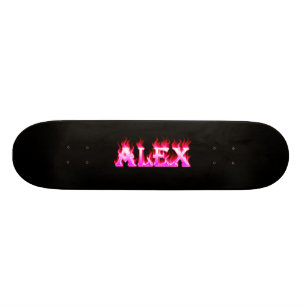 Skateboard Planche à roulettes rose de Skatersollie du feu