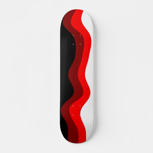 Skateboard Planche à roulettes rouge, blanche et noire (Devant)