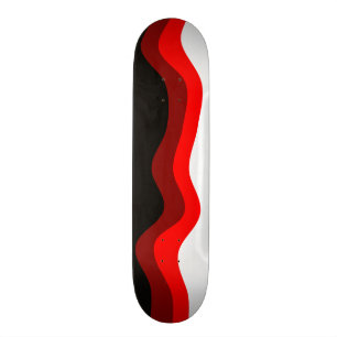 Skateboard Planche à roulettes rouge, blanche et noire