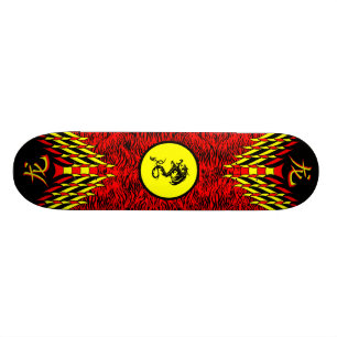 Skateboard Planche à roulettes rouge de dragon de tigre