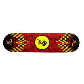 Skateboard Planche à roulettes rouge de dragon de tigre