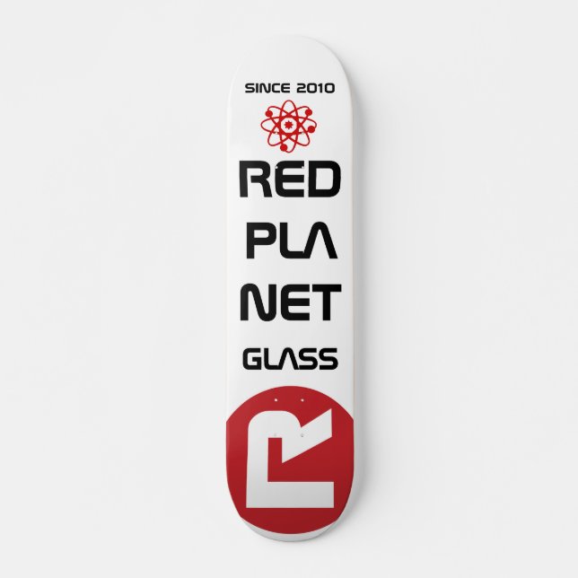 Skateboard Planche à roulettes rouge en verre de planète (Devant)