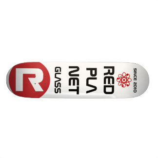 Skateboard Planche à roulettes rouge en verre de planète