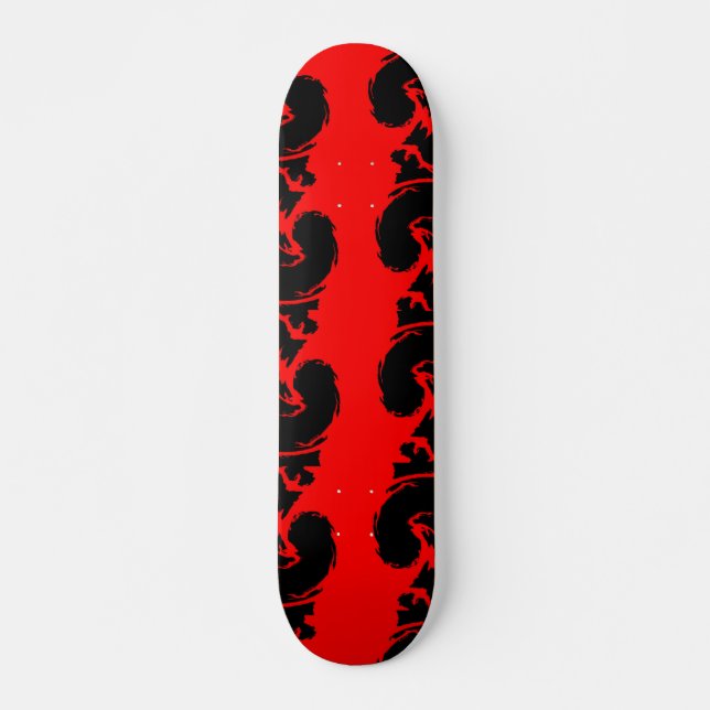 Skateboard Planche à roulettes ROUGE et NOIRE (Devant)