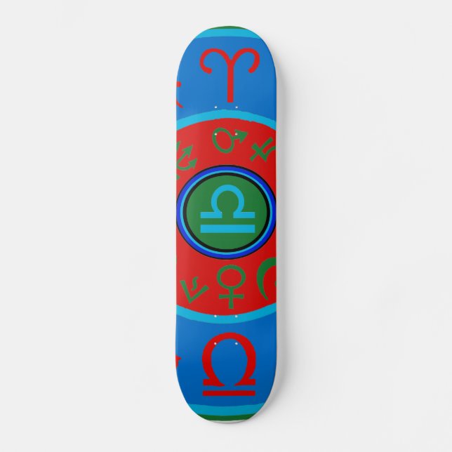 Skateboard Planche à roulettes Signe du zodiaque Balance (Recto)