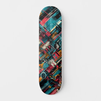 Skateboard Planche à roulettes Street Art Tech Rétro-Futurist