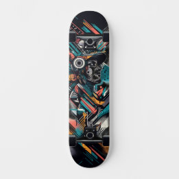 Skateboard Planche à roulettes Street Art Tech Rétro-Futurist