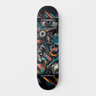 Skateboard Planche à roulettes Street Art Tech Rétro-Futurist