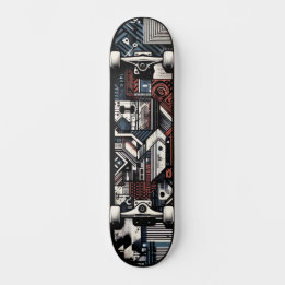 Skateboard Planche à roulettes Street Art Tech Rétro-Futurist