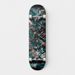 Skateboard Planche à roulettes Street Art Tech Rétro-Futurist