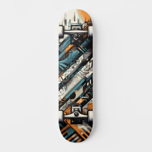 Skateboard Planche à roulettes Street Art Tech Rétro-Futurist