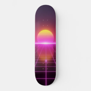 Skateboard Planche à roulettes Synthwave Coucher de soleil Gr
