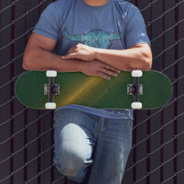Skateboard Planche à roulettes unisexe vert et or élégant