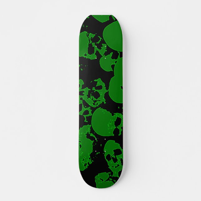 Skateboard Planche à roulettes verte de crâne (Devant)
