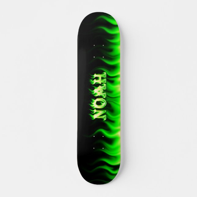Skateboard Planche à roulettes verte de flamme de Noé (Devant)
