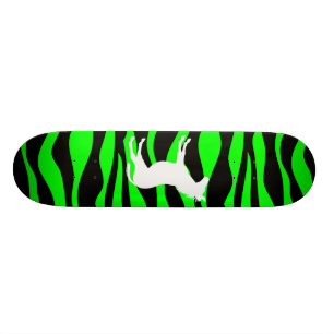 Skateboard Planche à roulettes verte de zèbre
