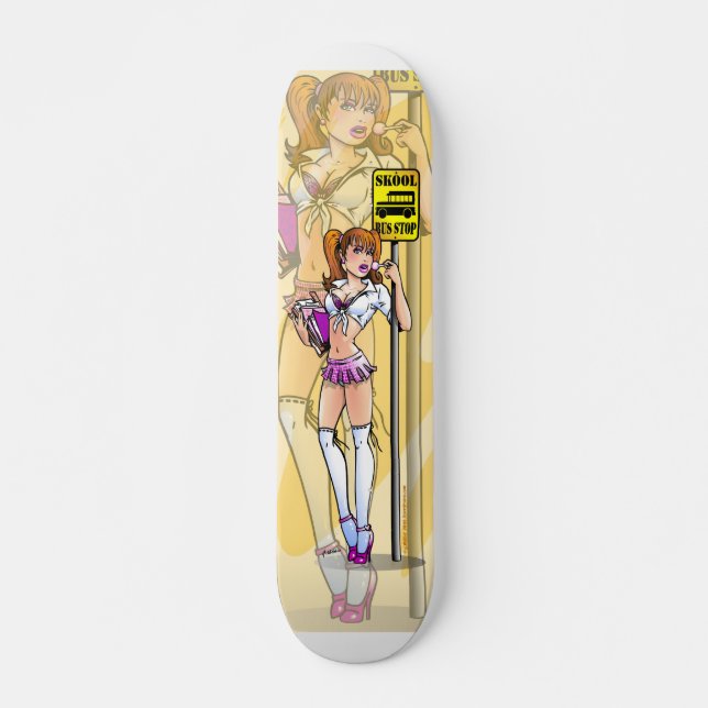 Skateboard Planche à roulettes vilaine d'écolière (Devant)