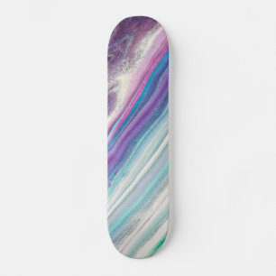 Skateboard planche à rousse bleue abstraite
