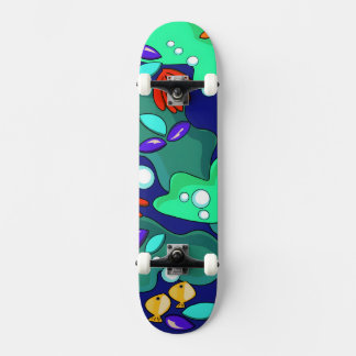 Skateboard Planche de skate à motif de poissons de récif colo