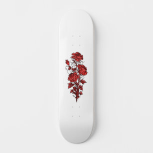 Skateboard Planche de skate Rose Rouge Grunge en détresse Ten