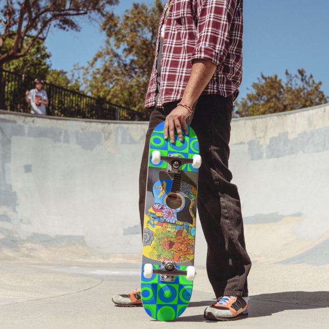 SKATEBOARD PLANCHERS DE PLANCHE EN HIPPIE GUITAR (Extérieur 2)