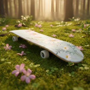Skateboard Planches à aquarelles florales   Conception botani