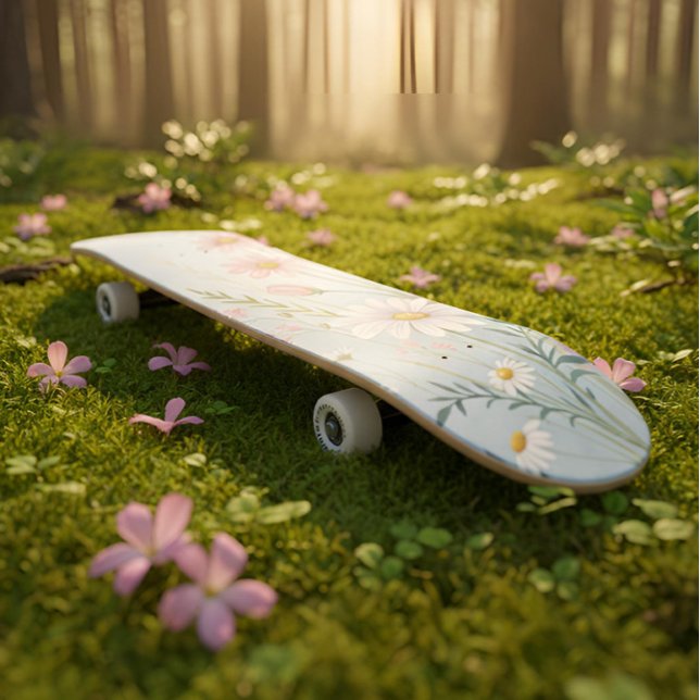 Skateboard Planches à aquarelles florales | Conception botani (Créateur téléchargé)