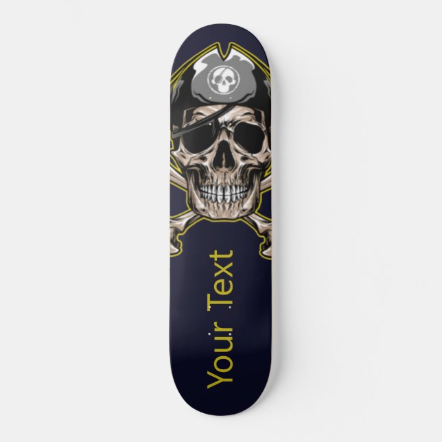 Skateboard Planches à roulettes | Pirate de crâne noir person (Recto)
