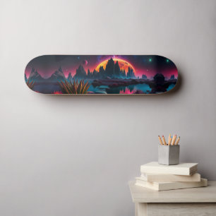 Skateboard Planète Alien Mise en route de la lune