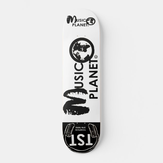 Skateboard PLANÈTE MUSIQUE  Planche à roulettes (Recto)