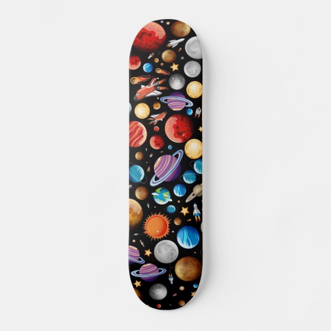 Skateboard Planètes et vaisseaux spatiaux (Recto)