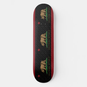 Skateboard Plaque diamantée noire République de Californie