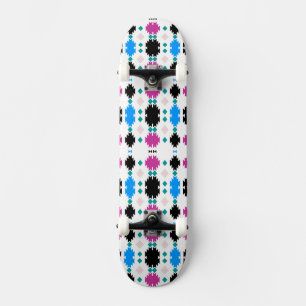 Skateboard Plaque d'immatriculation à motif aztèque coloré mi