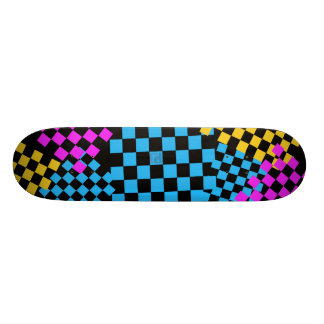 Skateboard plate-forme checkered colured
