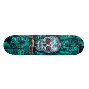 Skateboard Plate-forme de crâne d'art de morris de Joe