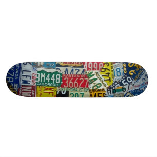 Skateboard plate-forme de plaque minéralogique